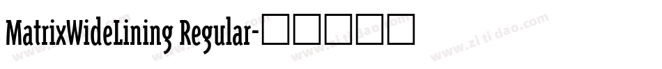 MatrixWideLining Regular字体转换